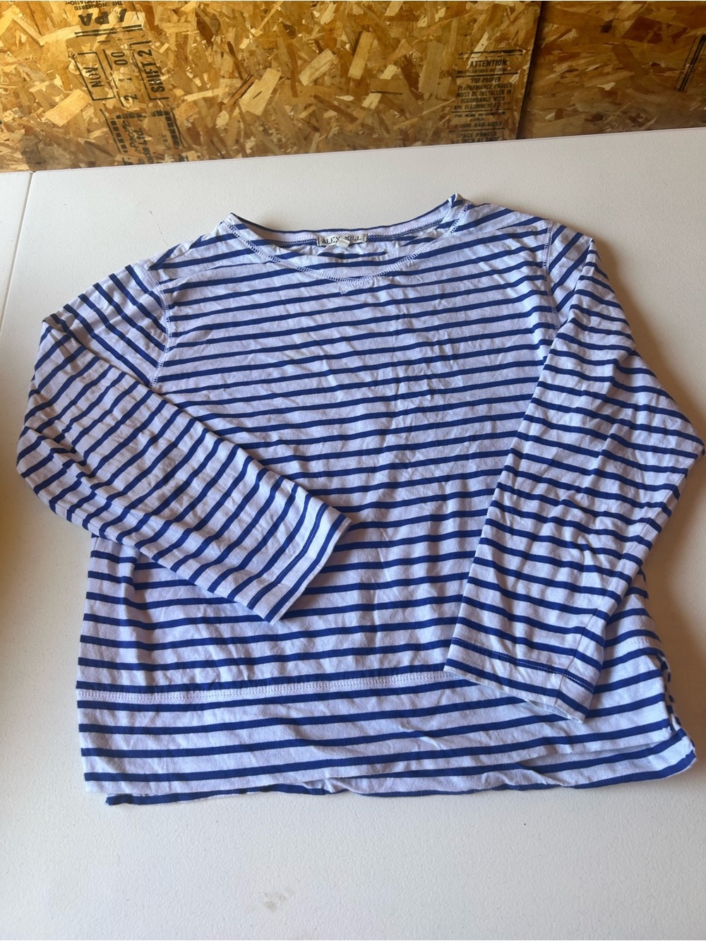 Alex Mill Blue and White Striped Long Sleeve Tee